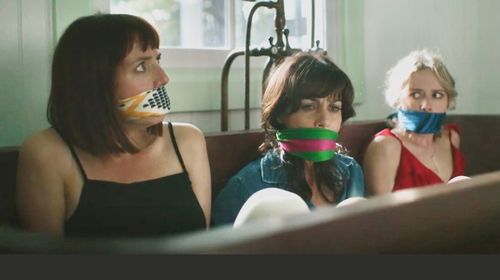 Carla Gugino, Gaite Jansen, and Amelia Eve in Leopard Skin (2022)