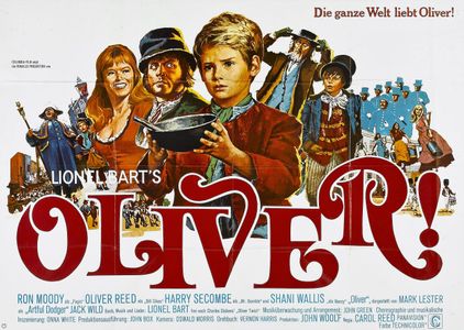 Oliver Reed, Mark Lester, Ron Moody, Shani Wallis, and Jack Wild in Oliver! (1968)