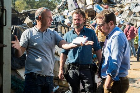 Andrew Lincoln, Michael E. Satrazemis, and Scott M. Gimple in Fear the Walking Dead (2015)