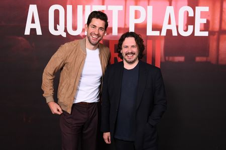 Edgar Wright and John Krasinski at an event for A Quiet Place Part II (2020)