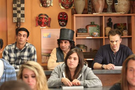 Joel McHale, Dino Stamatopoulos, and Danny Pudi in Community (2009)