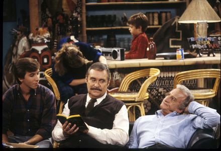 Brice Beckham, Rob Stone, Bob Uecker, and Tracy Wells in Mr. Belvedere (1985)