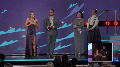 Accepting Emmy for Guardians of the Galaxy Holiday Special