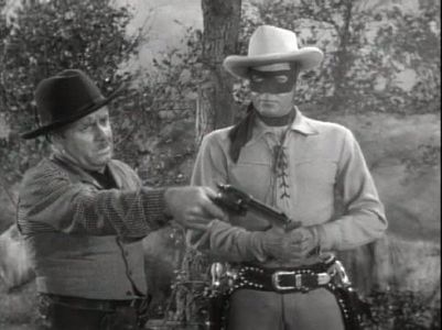 Clayton Moore and Stanley Farrar in The Lone Ranger (1949)