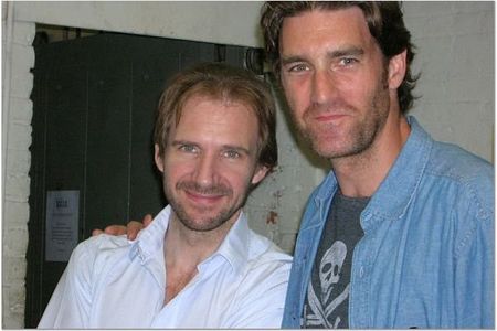 Patrick Boll and Ralph Fiennes backstage at Faith Healer