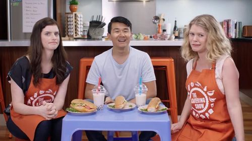 Kate McCartney, Kate McLennan, and Ronny Chieng in The Katering Show (2015)