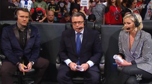 Michael Coulthard, Matt Polinsky, and Renee Paquette in WWE Survivor Series (2018)
