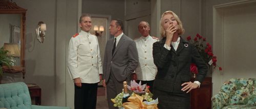 Gérard Oury, Micheline Presle, John Qualen, and Karl Swenson in The Prize (1963)