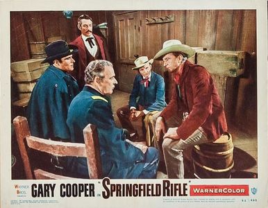 Gary Cooper, Philip Carey, William Fawcett, and Wilton Graff in Springfield Rifle (1952)