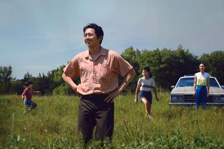 Alan Kim, Noel Cho, Steven Yeun, and Yeri Han in Minari (2020)