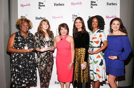 Ashley Nicole Black, Kayli Carter, Bonnie Fuller, Phillipa Soo, Mandi Masden, and Tiler Peck at the 2018 Forbes/She Runs