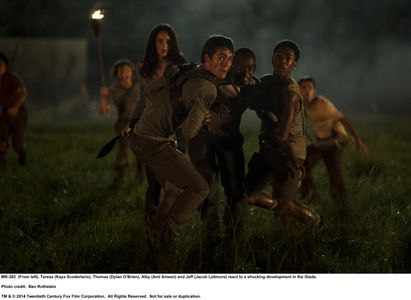 Aml Ameen, Jacob Latimore, and Dylan O'Brien in The Maze Runner (2014)