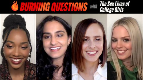 Reneé Rapp, Alyah Chanelle Scott, Amrit Kaur, and Pauline Chalamet in Burning Questions: Burning Questions With 