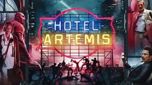 Jodie Foster, Jeff Goldblum, Charlie Day, Sofia Boutella, and Dave Bautista in Hotel Artemis (2018)
