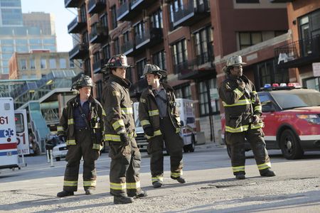 Jesse Spencer, Christian Stolte, Eamonn Walker, and Steven R. McQueen in Chicago Fire (2012)