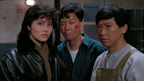 Cynthia Khan, Kai-Chi Liu, and Yat Chor Yuen in In the Line of Duty IV (1989)