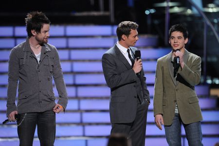 Ryan Seacrest, David Cook, and David Archuleta in American Idol (2002)