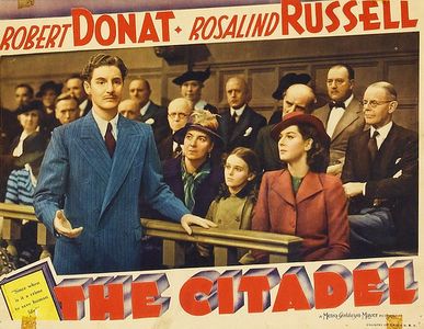 Mary Clare, Robert Donat, and Rosalind Russell in The Citadel (1938)