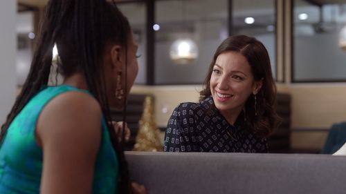Vanessa Lengies and Michelle Mitchenor in A Date by Christmas Eve (2019)