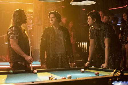 Scott McNeil, Cole Sprouse, and Jordan Connor in Riverdale (2017)