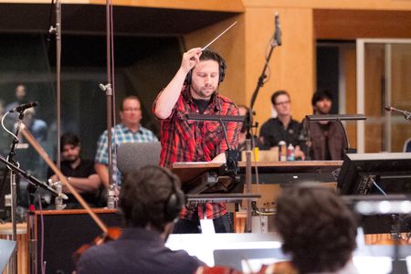 Conducting the Hollywood Studio Symphony at Fox's Newman Scoring Stage, as part of the ASCAP Film Scoring Workshop. Aug 