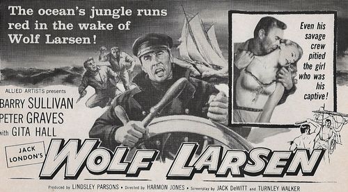 Gita Hall and Barry Sullivan in Wolf Larsen (1958)