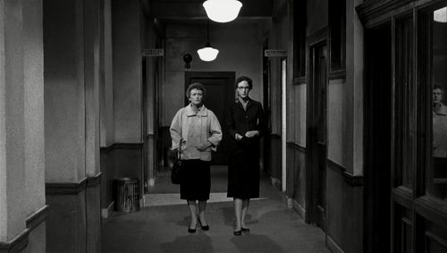 Laurinda Barrett and Doreen Lang in The Wrong Man (1956)