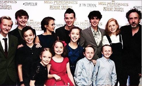 Cameron at a Fan screening with the cast for Miss Peregrines Home for Peculiar Children.