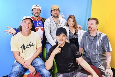 Kevin Smith, Marilyn Ghigliotti, Jeff Anderson, Trevor Fehrman, Jason Mewes, and Brian O'Halloran at an event for Clerks