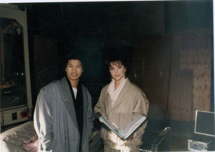Margaret Michaels with Dustin Nguyem of 21 Jump Street. On the set of Stingray.