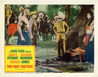 James Stewart, Richard Widmark, Henry Brandon, and Woody Strode in Two Rode Together (1961)