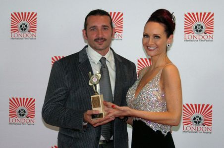 Writer / Director Giovanni Zelko accepting the Best Feature award for The Algerian at the London International Film Fest