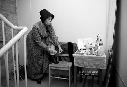 Candice van Litsenborgh backstage at Sweeney Todd