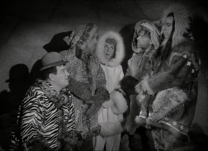 Iron Eyes Cody, Bud Abbott, Lou Costello, Tom Ewell, and Mitzi Green in Lost in Alaska (1952)