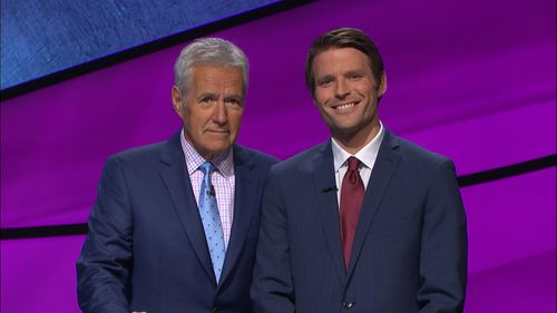 Alex Trebek and Olev Aleksander on Jeopardy! (2018)
