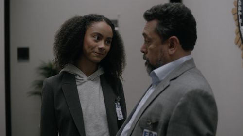 Felix Solis and Michelle Núñez in The Rookie: Feds (2022)
