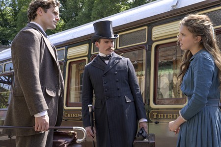 Henry Cavill, Sam Claflin, and Millie Bobby Brown in Enola Holmes (2020)