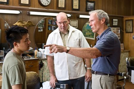 Clint Eastwood, John Carroll Lynch, and Bee Vang in Gran Torino (2008)