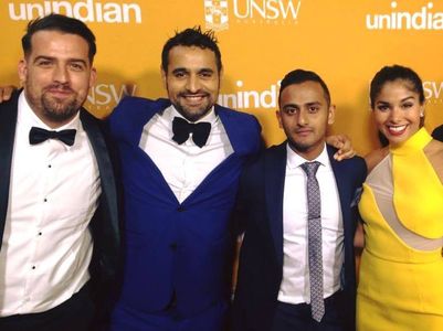 Adam Dunn, Nicholas Brown, Arka Das and Sarah Roberts at the event of UnIndian in Sydney (2015)
