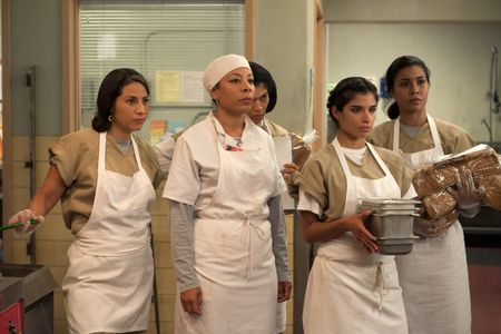 Laura Gómez, Selenis Leyva, Elizabeth Rodriguez, Jessica Pimentel, and Diane Guerrero in Orange Is the New Black (2013)