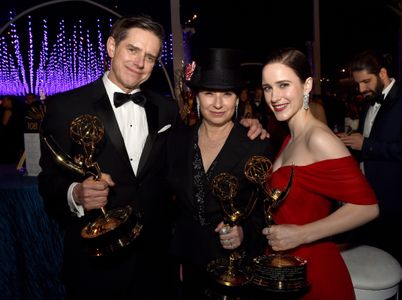Daniel Palladino, Amy Sherman-Palladino, and Rachel Brosnahan at an event for The 70th Primetime Emmy Awards (2018)