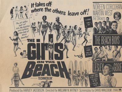Noreen Corcoran, Lesley Gore, Martin West, The Beach Boys, and The Crickets in The Girls on the Beach (1965)