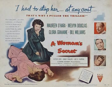 Maureen O'Hara, Melvyn Douglas, Gloria Grahame, Victor Jory, and Bill Williams in A Woman's Secret (1949)
