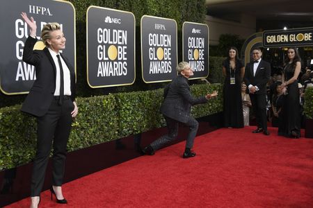 Ellen DeGeneres and Portia de Rossi at an event for 2020 Golden Globe Awards (2020)