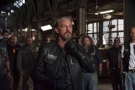 Michael Beach, Mark Boone Junior, Tommy Flanagan, David Labrava, and Chris Reed in Sons of Anarchy (2008)