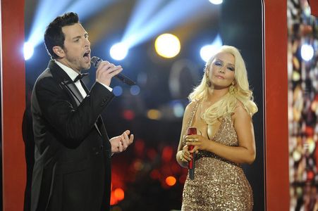Christina Aguilera and Chris Mann in The Voice (2011)
