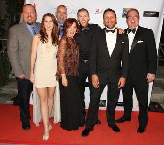 Rocking the red carpet with team 'The Irrelevant' best supporting actor nominee John Campbell-Mac at the 2016 Toscar Awa