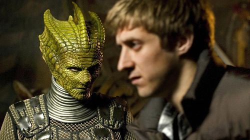 Neve McIntosh and Arthur Darvill in Doctor Who (2005)