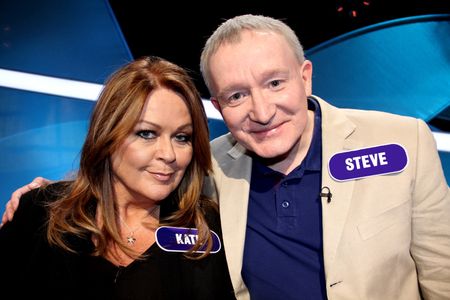 Steve Nallon (with Kate Robbins) appearing on POINTLESS CELEBRITIES 2018.