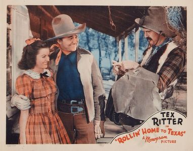 Slim Andrews, Virginia Carpenter, and Tex Ritter in Rollin' Home to Texas (1940)